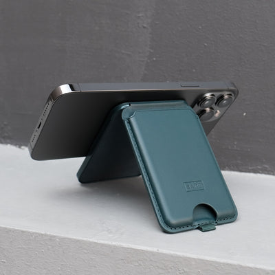 Bare Cases - MagSafe Wallet with Stand - on iPhone - Landscape Floating Stand Mode